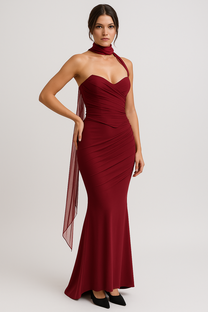 AUREN™ | Elegant Strapless Choker Dress