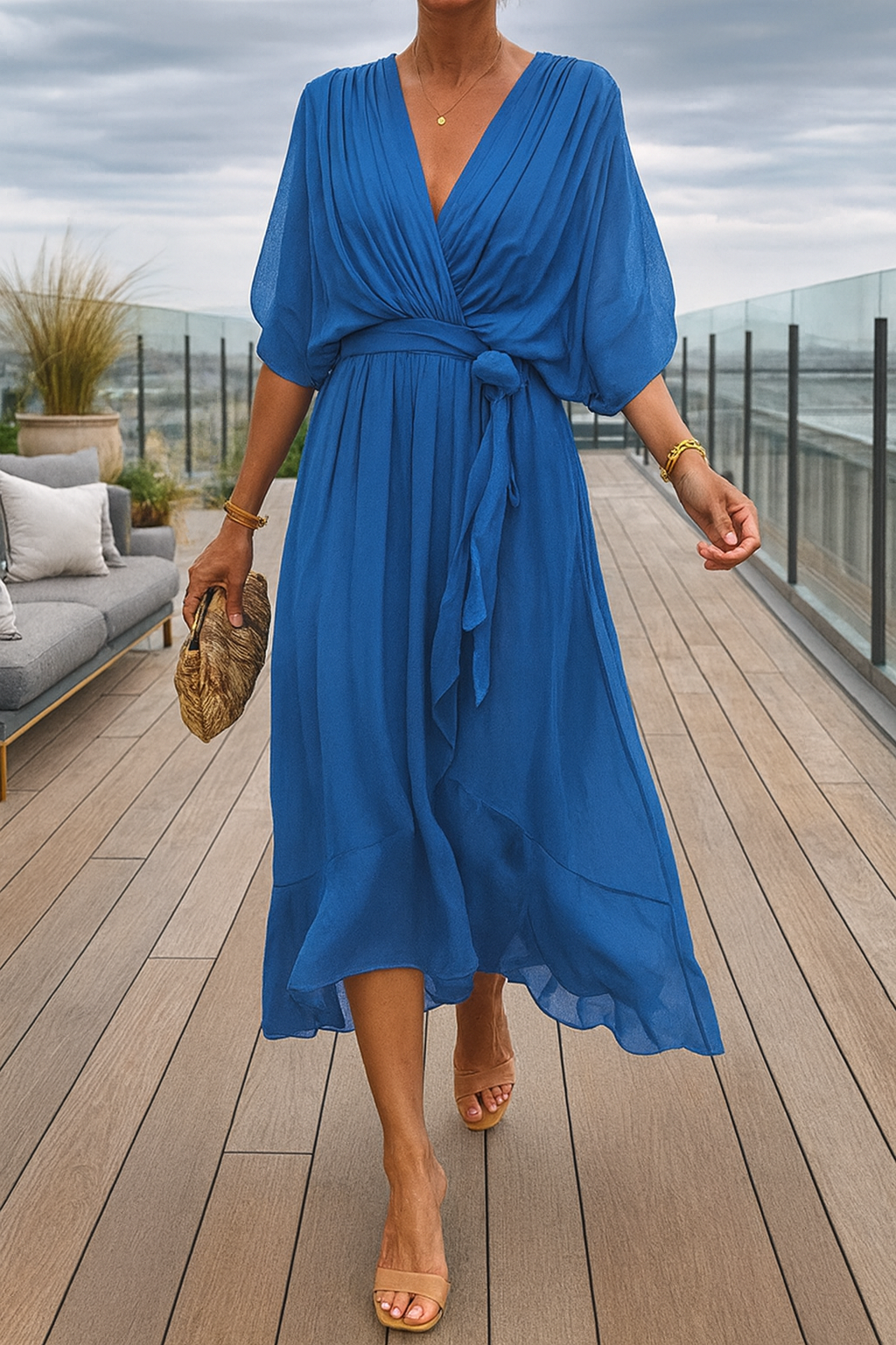Monica™ | Chiffon V-neck Dress