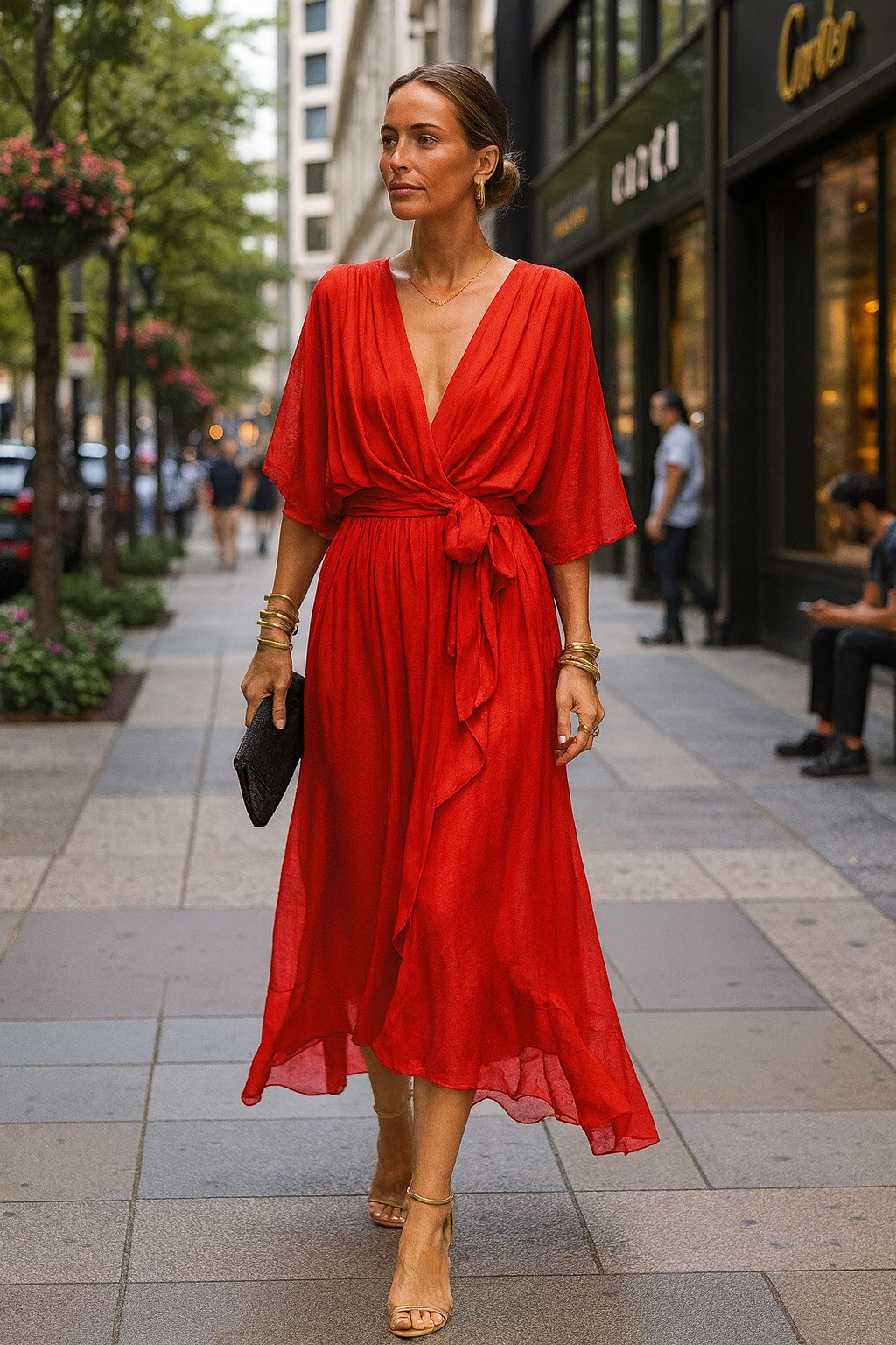 Monica™ | Chiffon V-neck Dress