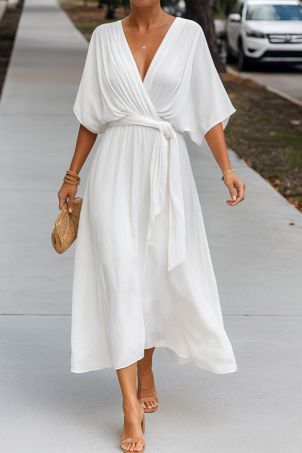 Monica™ | Chiffon V-neck Dress