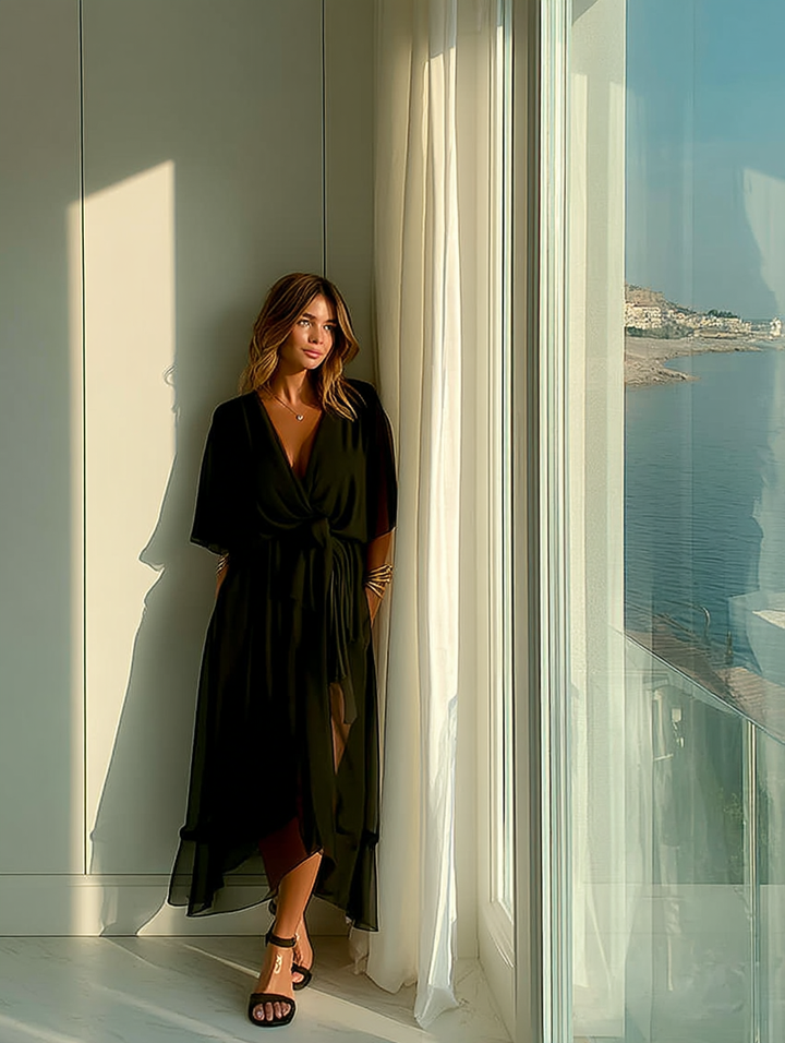Monica™ | Chiffon V-neck Dress