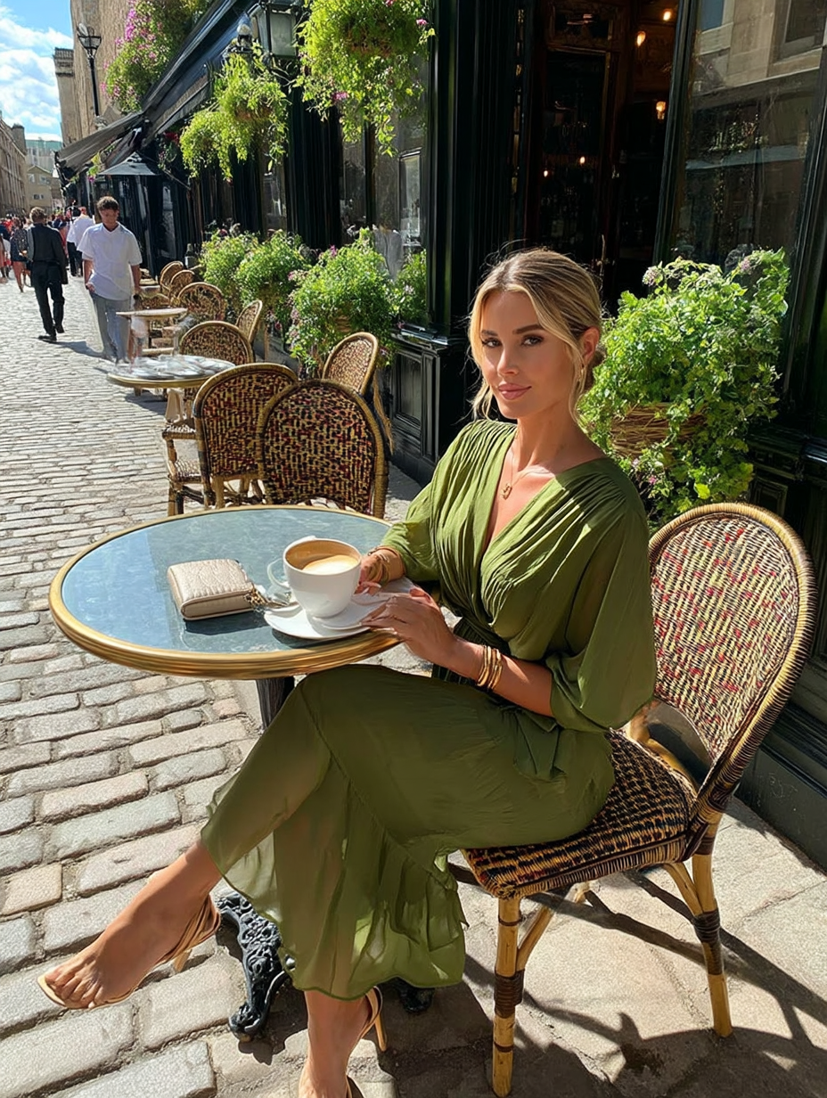 Monica™ | Chiffon V-neck Dress
