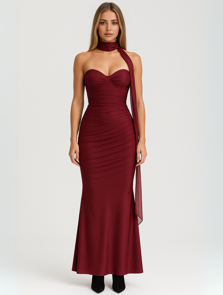 AUREN™ | Elegant Strapless Choker Dress