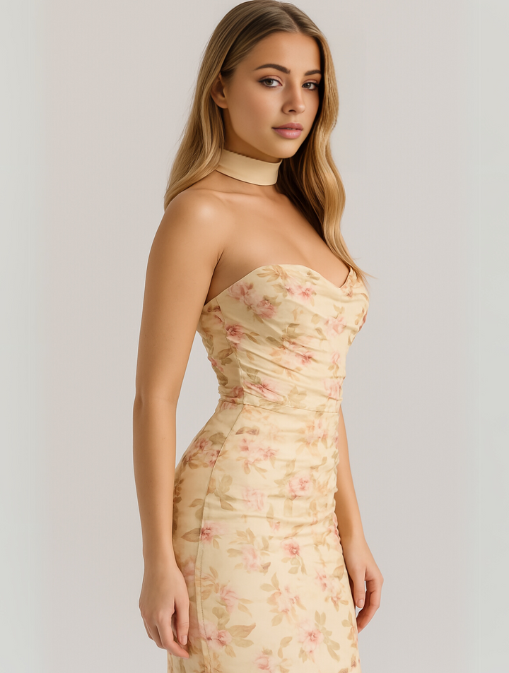 AUREN™ | Elegant Strapless Choker Dress