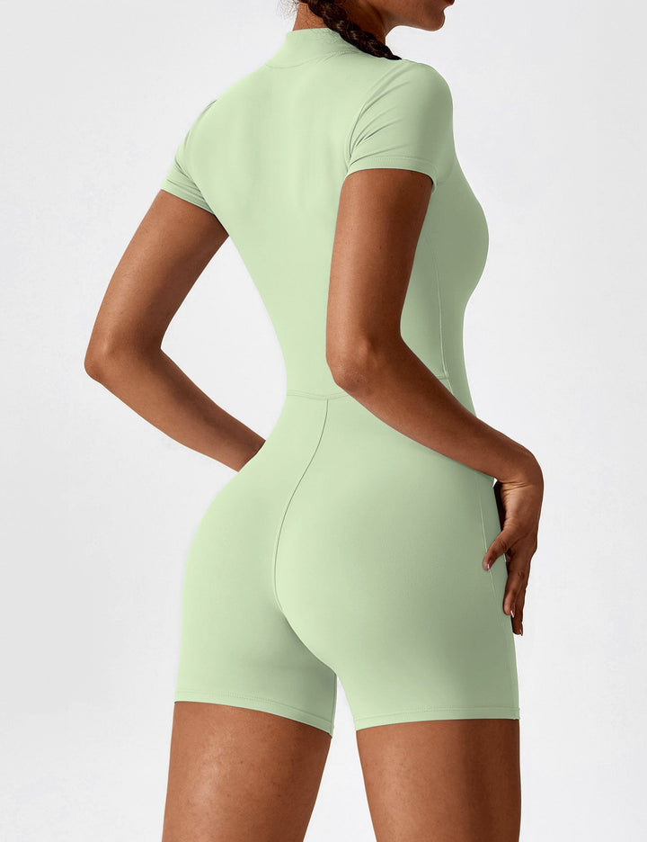 SF Short Sleeve Zipper Romper